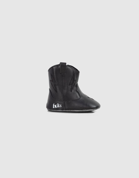 Schwarze Western-Stiefeletten für Babymädchen 