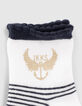 Sokken navy, wit gestreept en hartjes babymeisjes-2