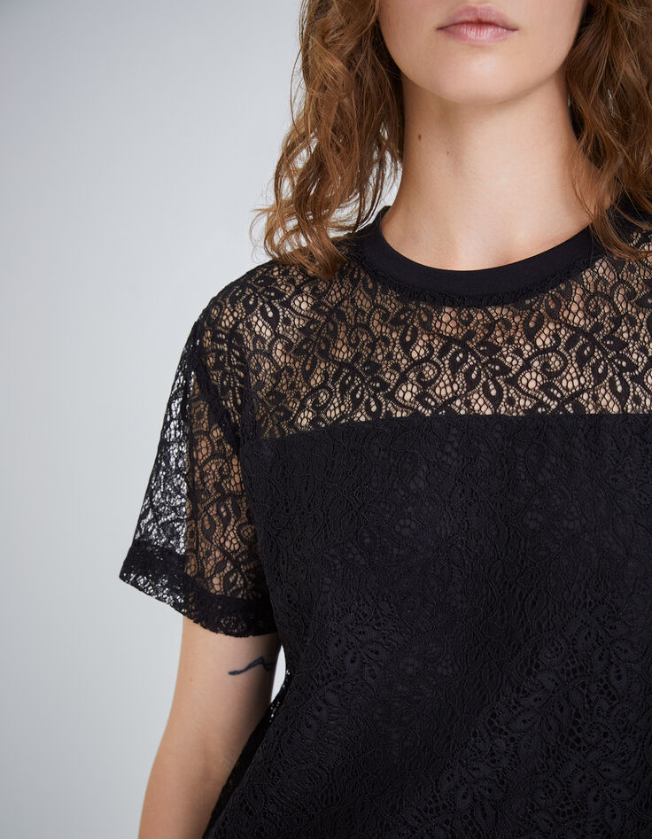 Women’s black lace top with slogan-4 Women’s black lace top with slogan-4