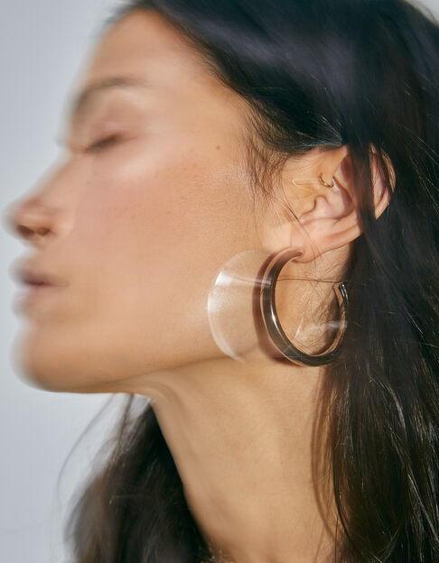 Women’s silver-tone metal hoop earrings