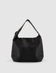 Schwarze Leder-Beuteltasche, Gr&ouml;&szlig;e L, f&uuml;r Damen -1