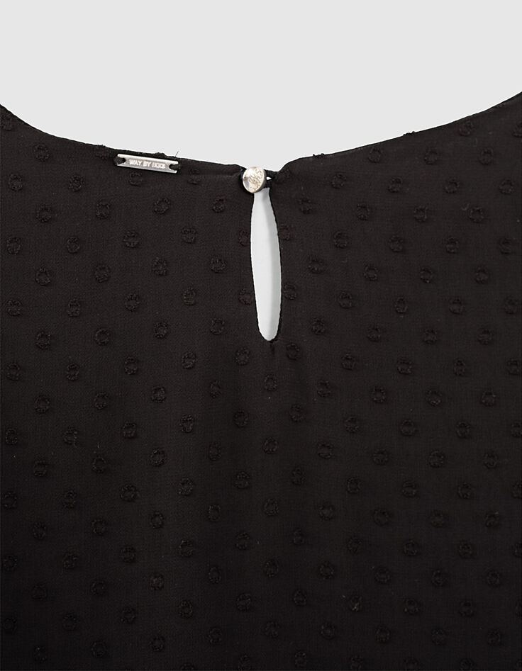 Robe noire fluide en plumetis fille-5