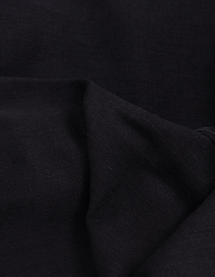 Jean droit noir délavé boutons apparents Femme-6