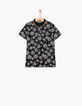 Polo negro con estampado palmeras niño -2