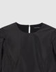 Robe courte noire taffetas satin&eacute; Femme-6