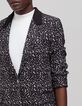 Women's black rock tachist print suit jacket-5