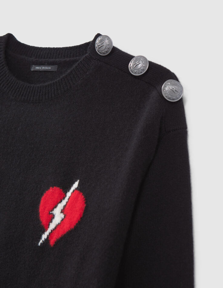 Women’s black lightning heart visual knit sweater dress-7 Women’s black lightning heart visual knit sweater dress-7