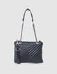 Woman's 1440 Reporter schwarz geprägte Leder Clutch Bag-2