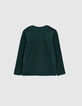 Boys' dark green print and number 87 T-shirt-3