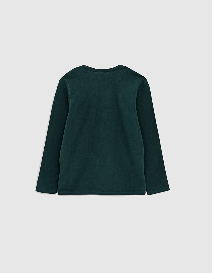 Boys' dark green print and number 87 T-shirt-3 Boys' dark green print and number 87 T-shirt-3