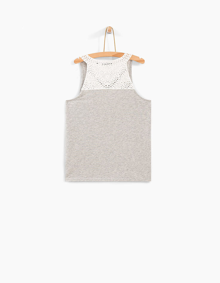 Débardeur gris chiné brodé DREAM HLDYS fille-3