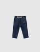 Vintage blue jeans tekst ceintuur biokatoen babyjongens-3