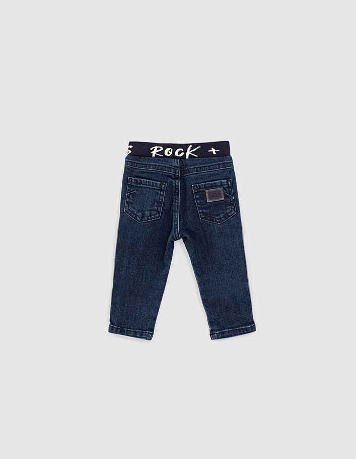 Vintage blue jeans tekst ceintuur biokatoen babyjongens - IKKS