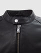 Men's black leather jacket-7