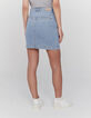 Hellblauer Damenbleistiftrock aus Jeansstoff-3