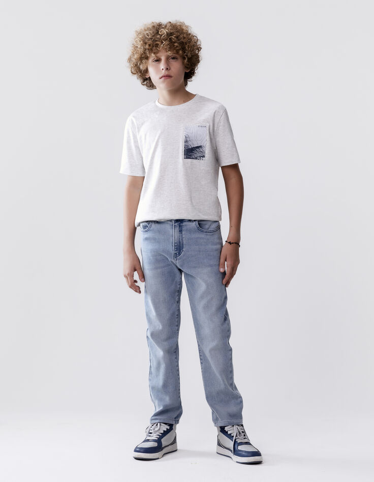 Waterless light blue straight jeans for boy-2
