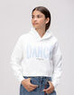 Maxisweatshirt, Mädchen, Ecru, blaue Stick-Botschaft-2