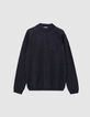 Men's navy mock-neck sweater-6