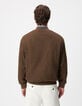 Blouson bomber marron tissu relief Homme-4