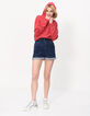 Pull coquelicot tricot à capuche et col zippé I.Code-7