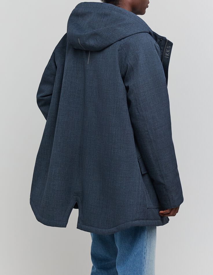 Indigo parka met denimeffect voor heren-3