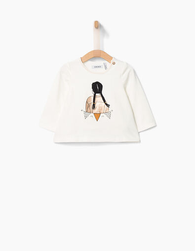 Camiseta blanca bebé niña - IKKS