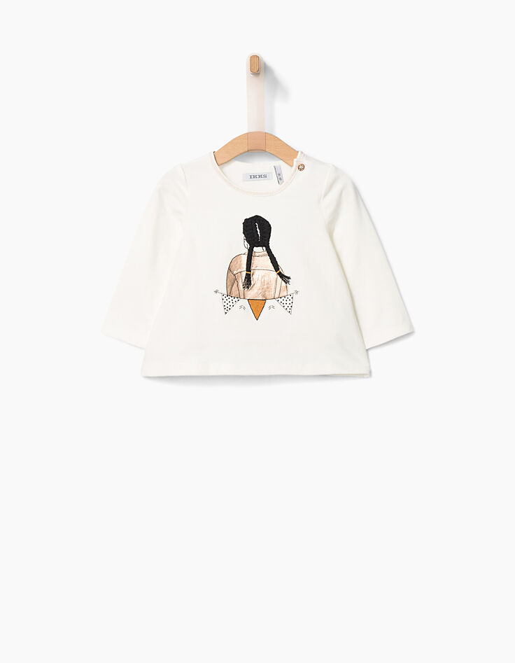 Camiseta blanca bebé niña-1