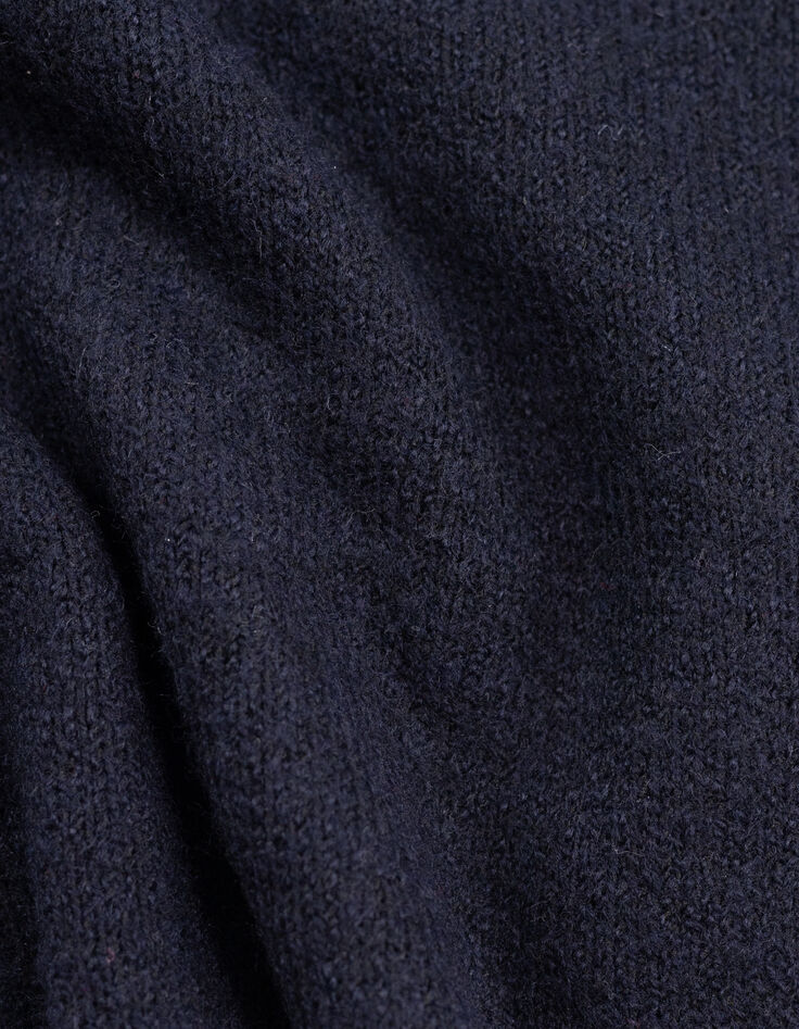 Boy's fluffy knit navy sweater-5 Boy's fluffy knit navy sweater-5