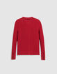 Cardigan col polo rouge tricot c&ocirc;tel&eacute; boutonn&eacute; Femme-7