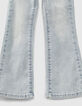 Mädchen-Jeans, Flare-Fit mit Flechtborten in Bleach Blue -4