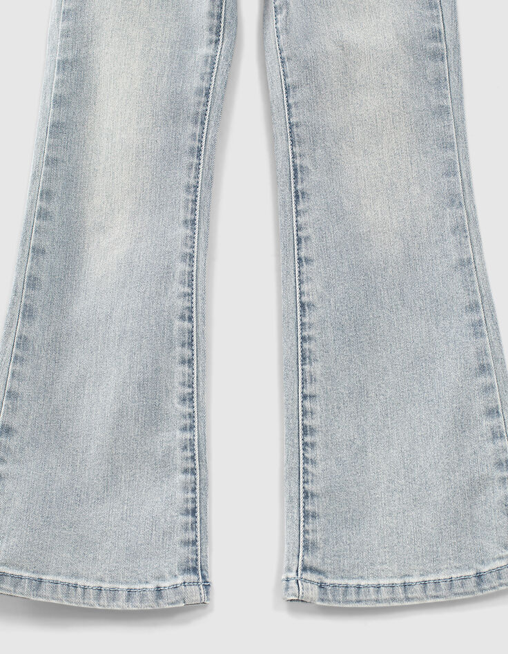 Mädchen-Jeans, Flare-Fit mit Flechtborten in Bleach Blue -4