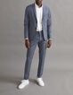 Indigoblauwe blazer ruitenmotief TRAVEL SUIT Heren-7