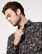 Schwarzes Herren REGULAR-Hemd mit Blumenprint-3