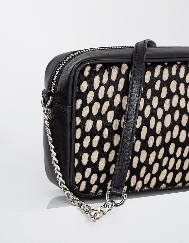 I.Code black fawn print leather bag-4
