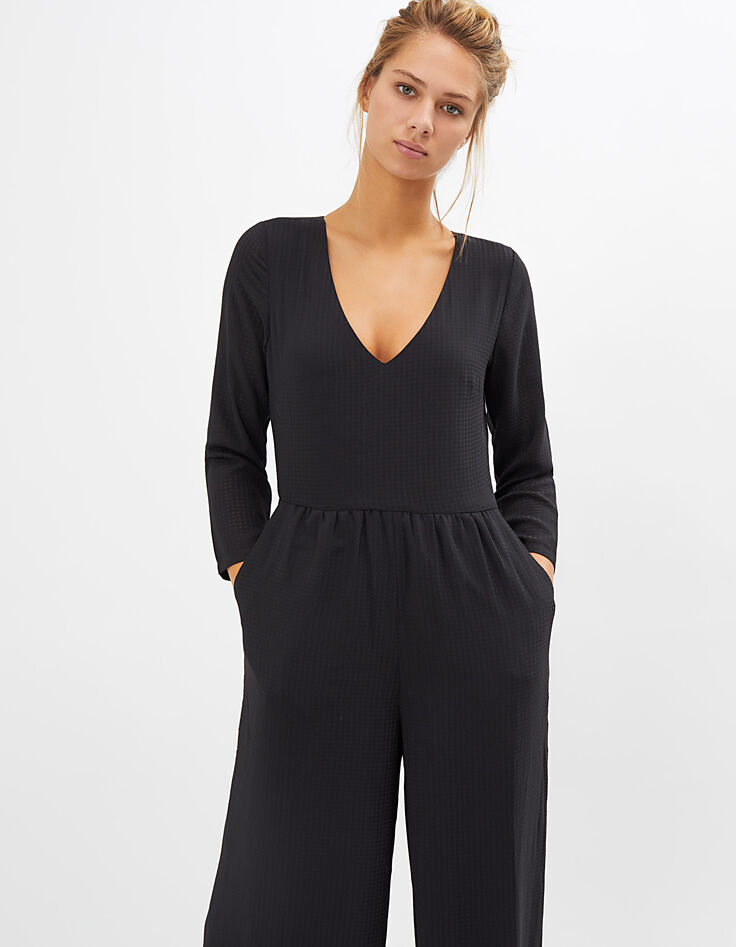 Mono largo negro ancho jacquard cuadros I.Code-1