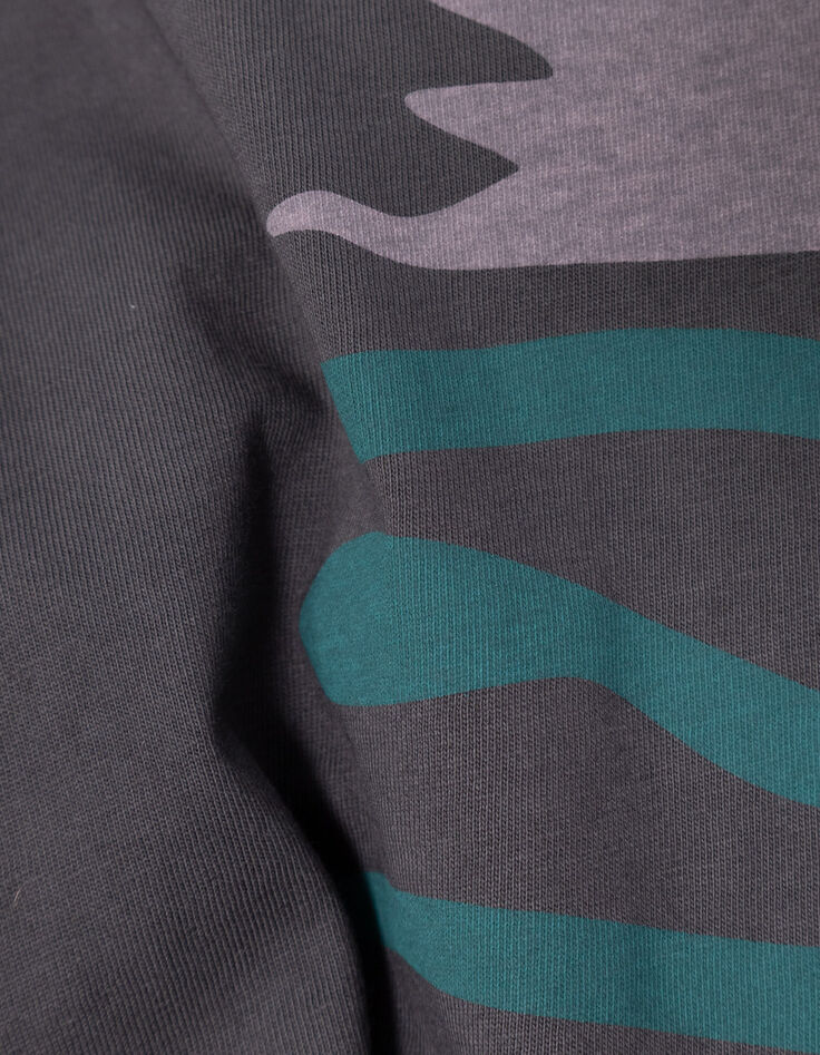 Camiseta gris algodón oversize mensaje niña-7
