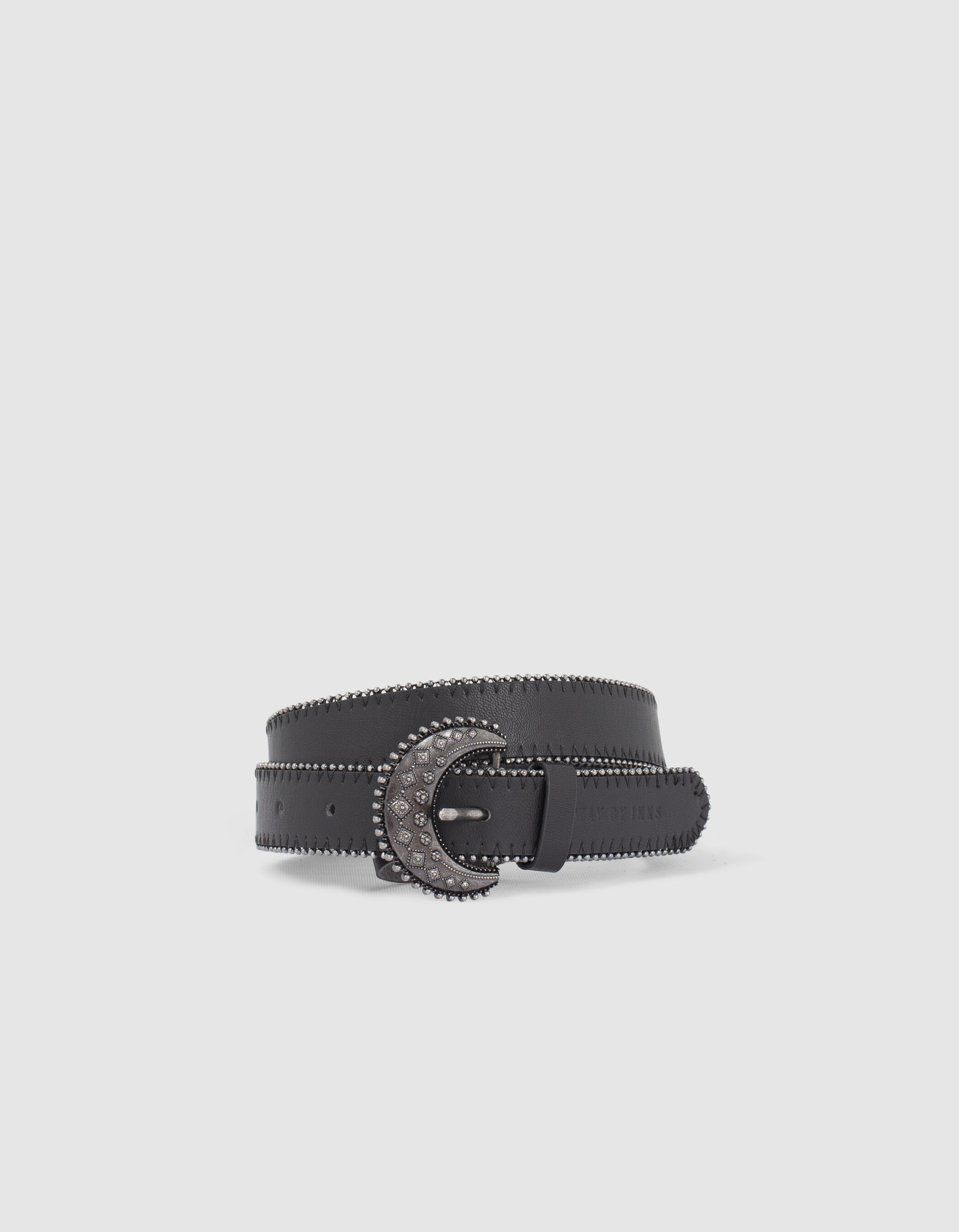 Ceinture noire avec boucle gravee fille IKKS