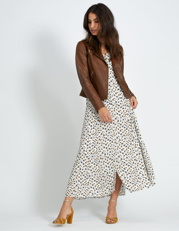 Robe longue blanc cassé floral multico I.Code-7