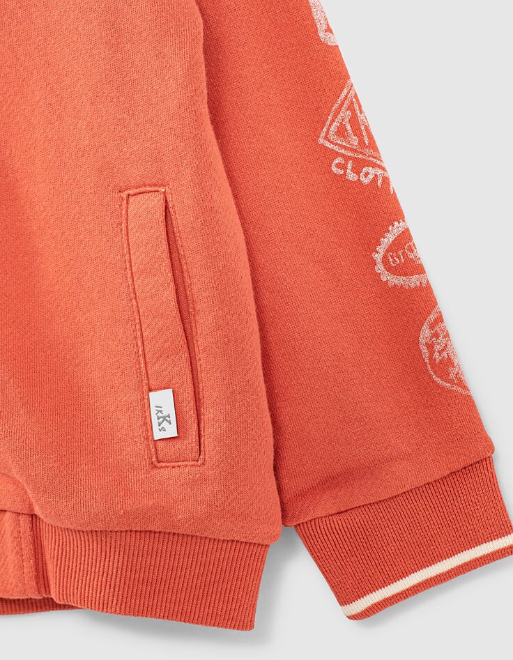 Cárdigan coral estampado efecto sello mangas chico-4 Cárdigan coral estampado efecto sello mangas chico-4