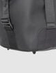 Men's weekend bag black nylon rubber effect-5