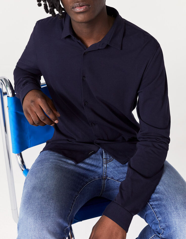 Chemise SLIM bleu foncé jersey ABSOLUTE DRY Homme-2