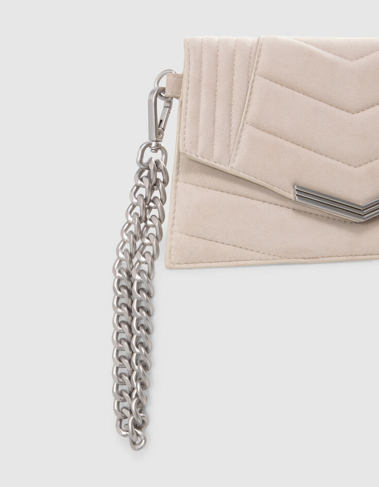 THE 1. Clutch SEASONALS Women's chalk suede bag-2