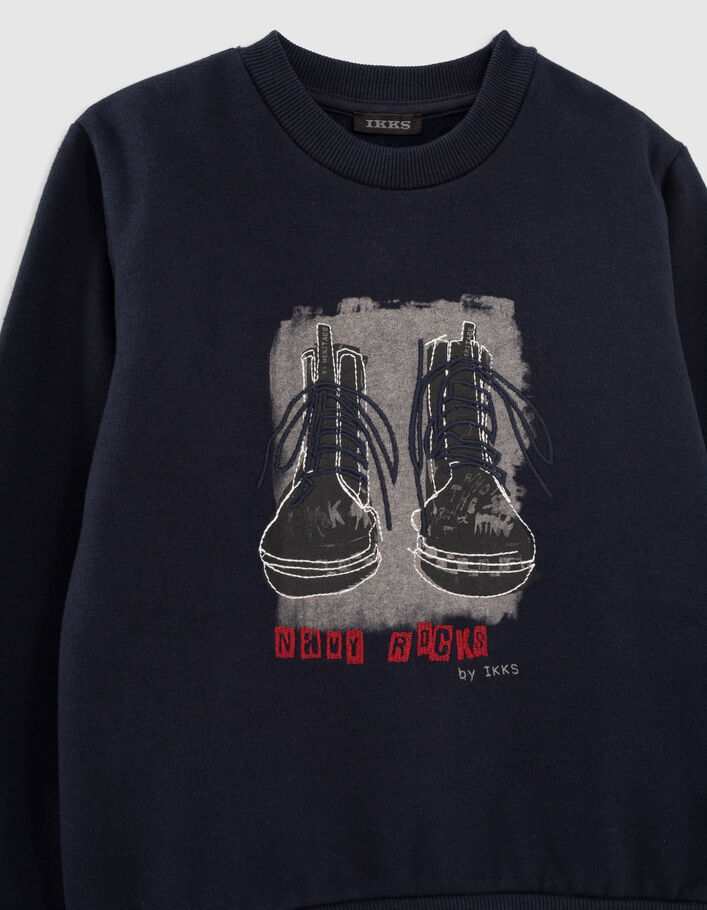 Jungensweatshirt mit Stiefeletten mit Schnürsenkeln -3