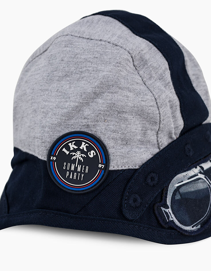 Casquette navy bi matière bébé garçon -2