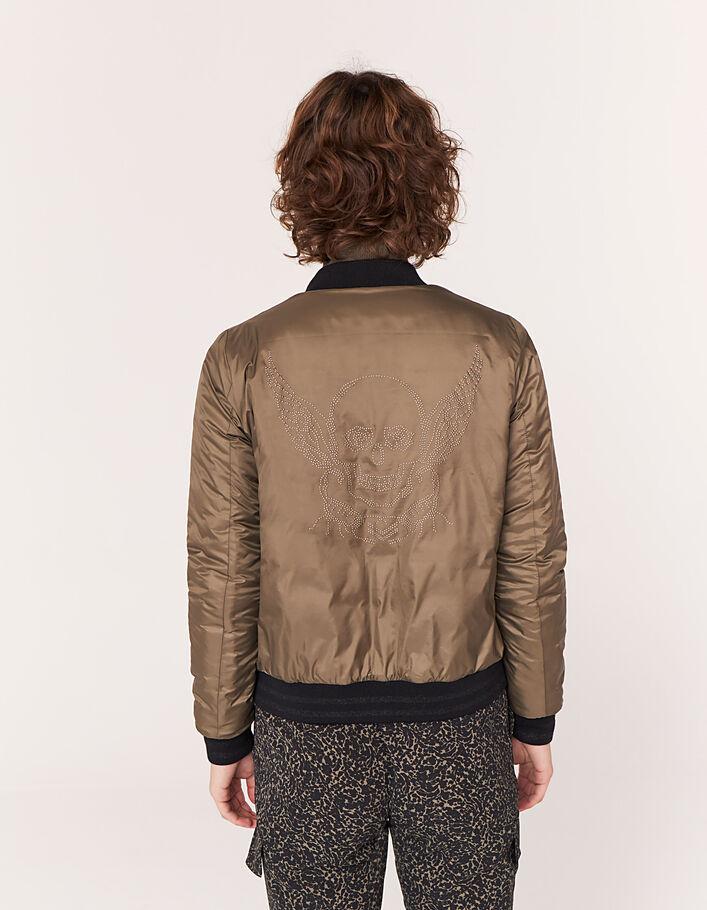 Women’s nylon satin reversible short bomber jacket - IKKS