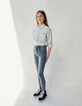 Vaquero skinny gris antracita bolsillos cremallera niña-2