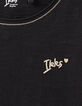 Zwart T-shirt Essentials met IKKS geborduurd voor meisjes-4