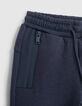 Boy's grey bi-material jogging suit with zipped pockets-6
