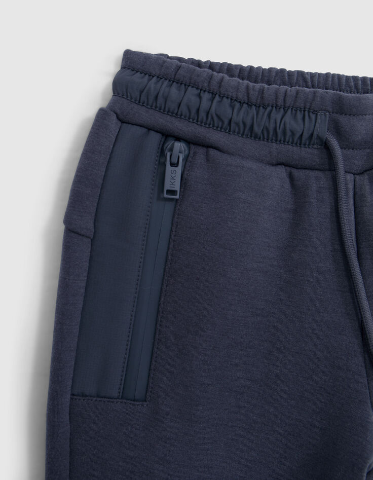 Boy's grey bi-material jogging suit with zipped pockets-6 Boy's grey bi-material jogging suit with zipped pockets-6