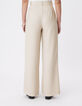 Pantalon de tailleur beige motif rayures tennis Femme-4